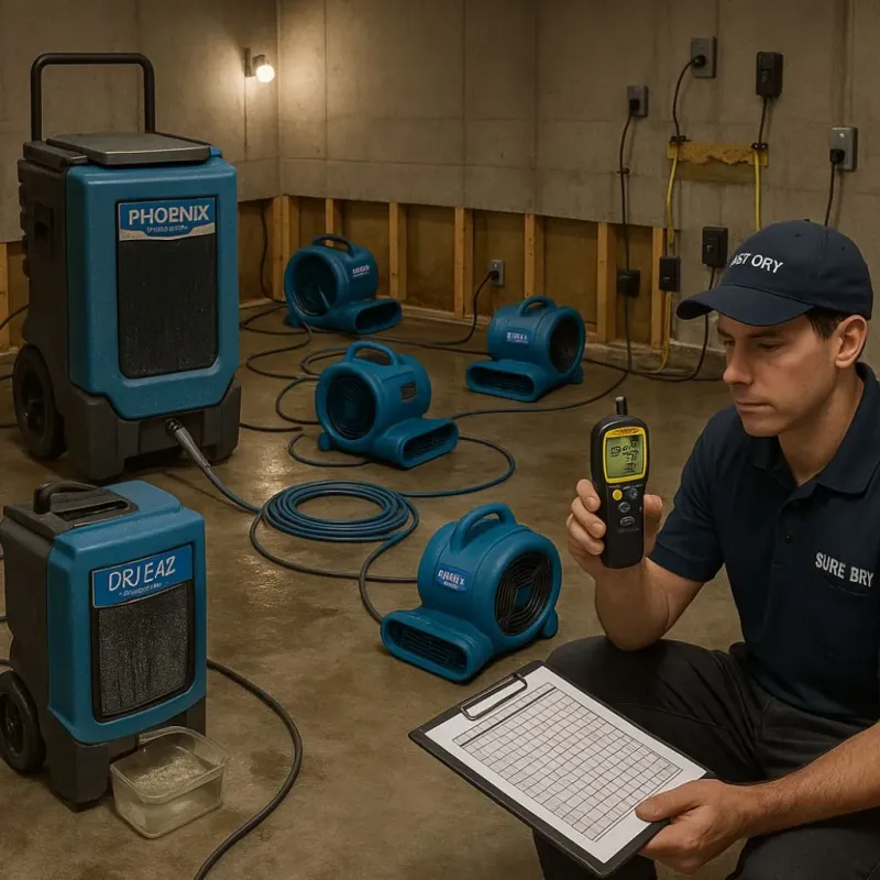 Structural Drying and Dehumidification process in Huntley, IL